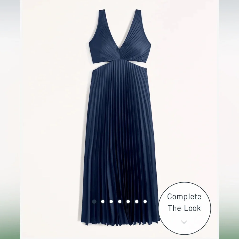 Abercrombie & Fitch Royal Blue Pleated Maxi Dress